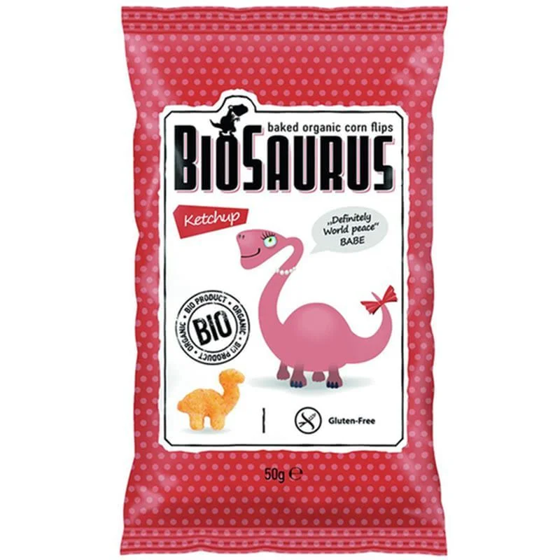 БИО печен царевичен снакс 0,050 Кетчуп BioSaurus
