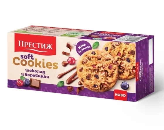 Бисквити Престиж Soft Cookies 0,120 шоколад и боровинки