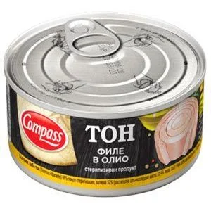 Риба тон филе в олио 0,160 Компас