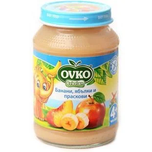 Овко Бебелан банан ябълки и праскови 0,190