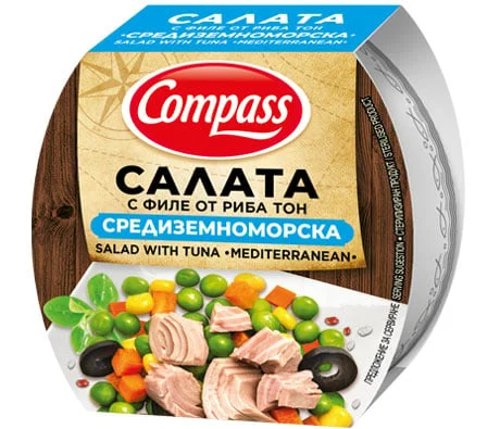 Салата средиземноморска с филе от риба тон 0,160 Компас