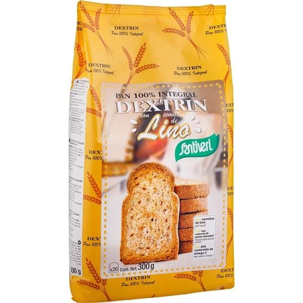 Сухари пълнозърнести Dextrin с ленено семе 0,300 Santivieri