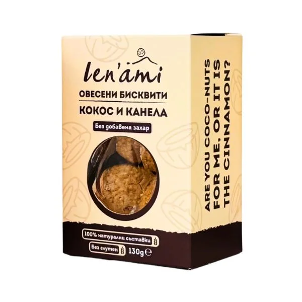 Бисквити без глутен с кокос и канела 0,130 Lenami