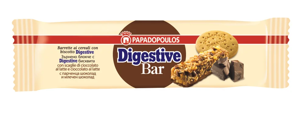 Зърнен десерт Digestive млечен шоколад 0,028 Papadopoulos