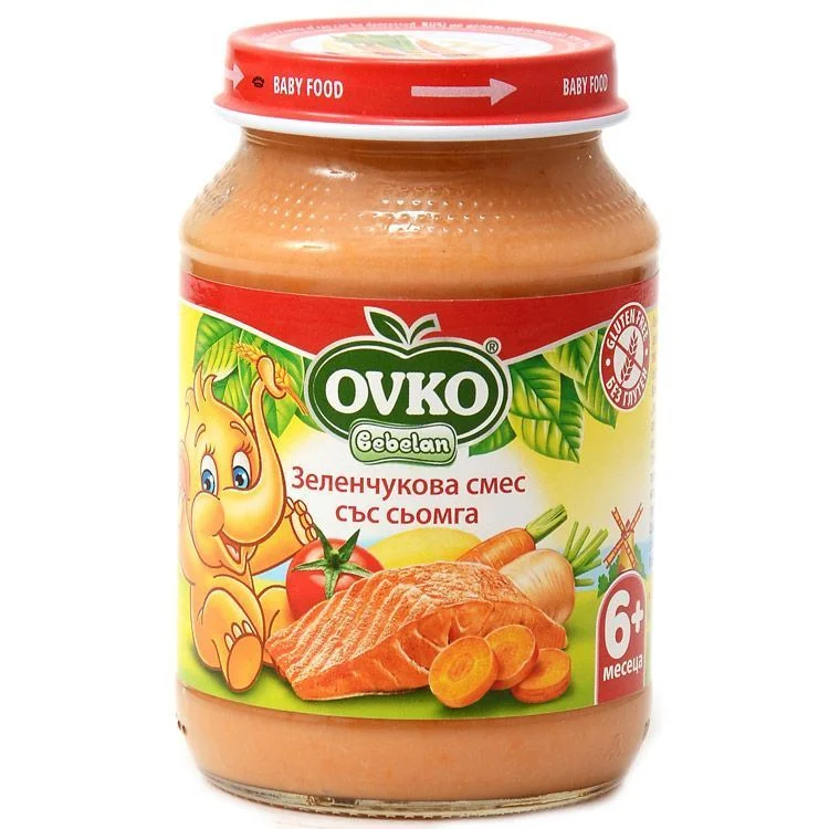 Овко Бебелан меню сьомга със зеленчуци 0,190