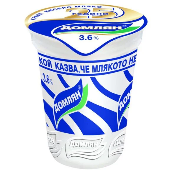 Кисело мляко Домлян 3,6% ЗНП 0,400