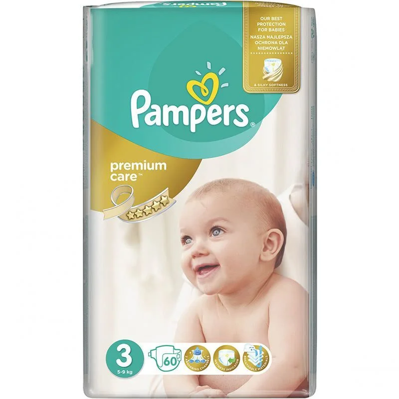 Пелени Памперс Premium care VP 6-10 кг. 60 бр.