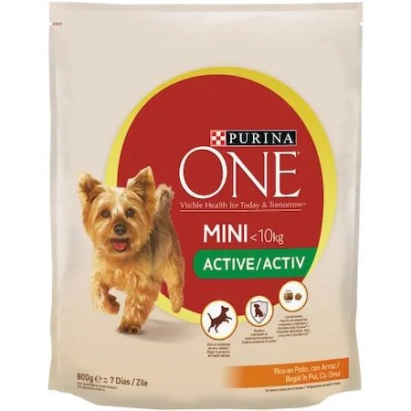 Purina One Mini Dog Adult Active 0.800 пиле и ориз