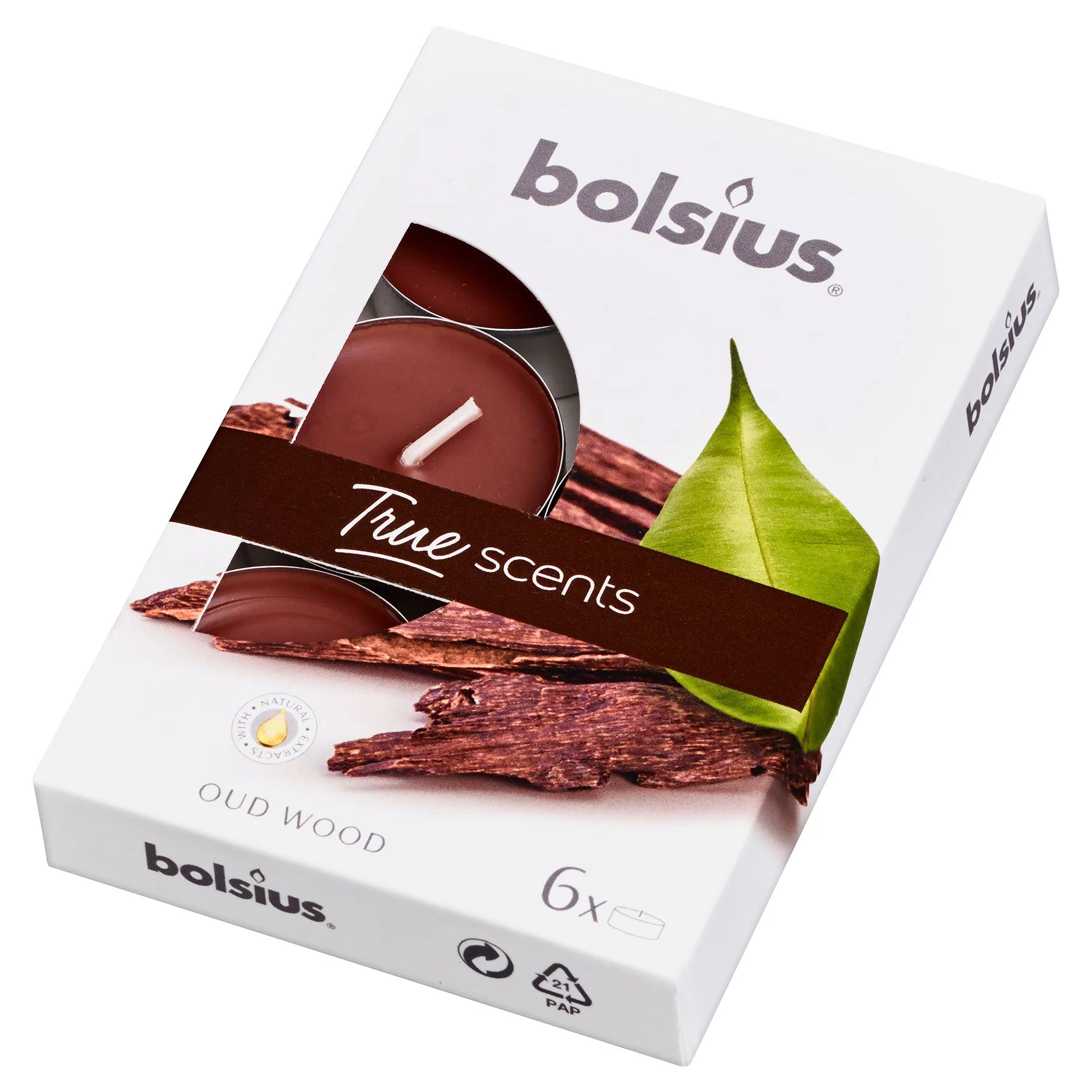 Bolsius свещи за чай х 6 Сандалово дърво