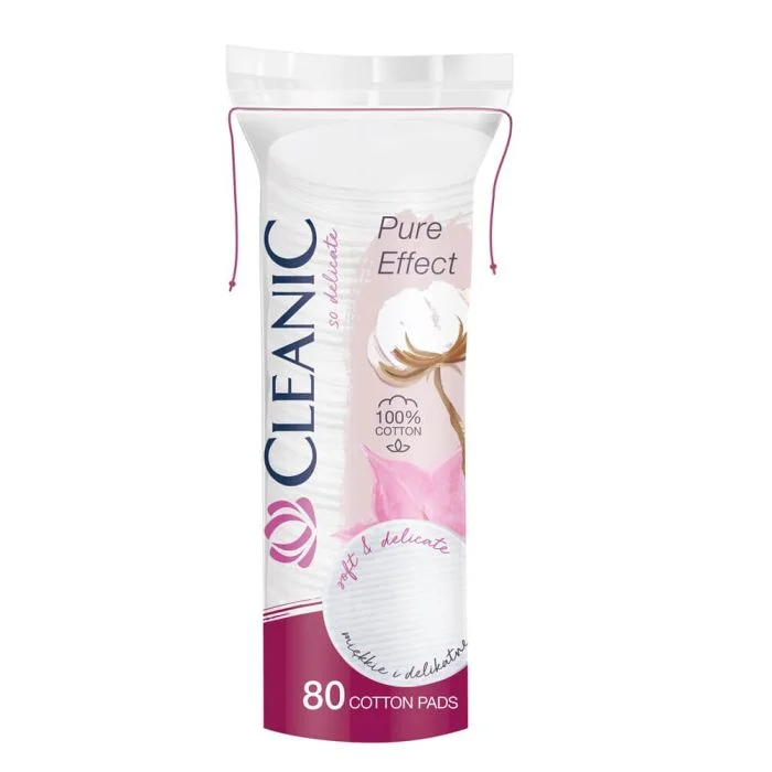 Тампони за почистване на грим 80 бр. Cleanic soft
