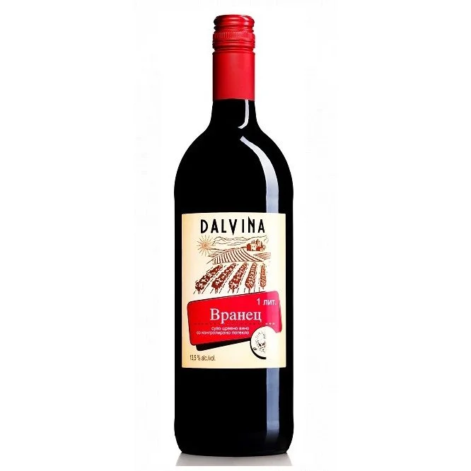 Червено вино без захар Вранец 1л. Dalvina