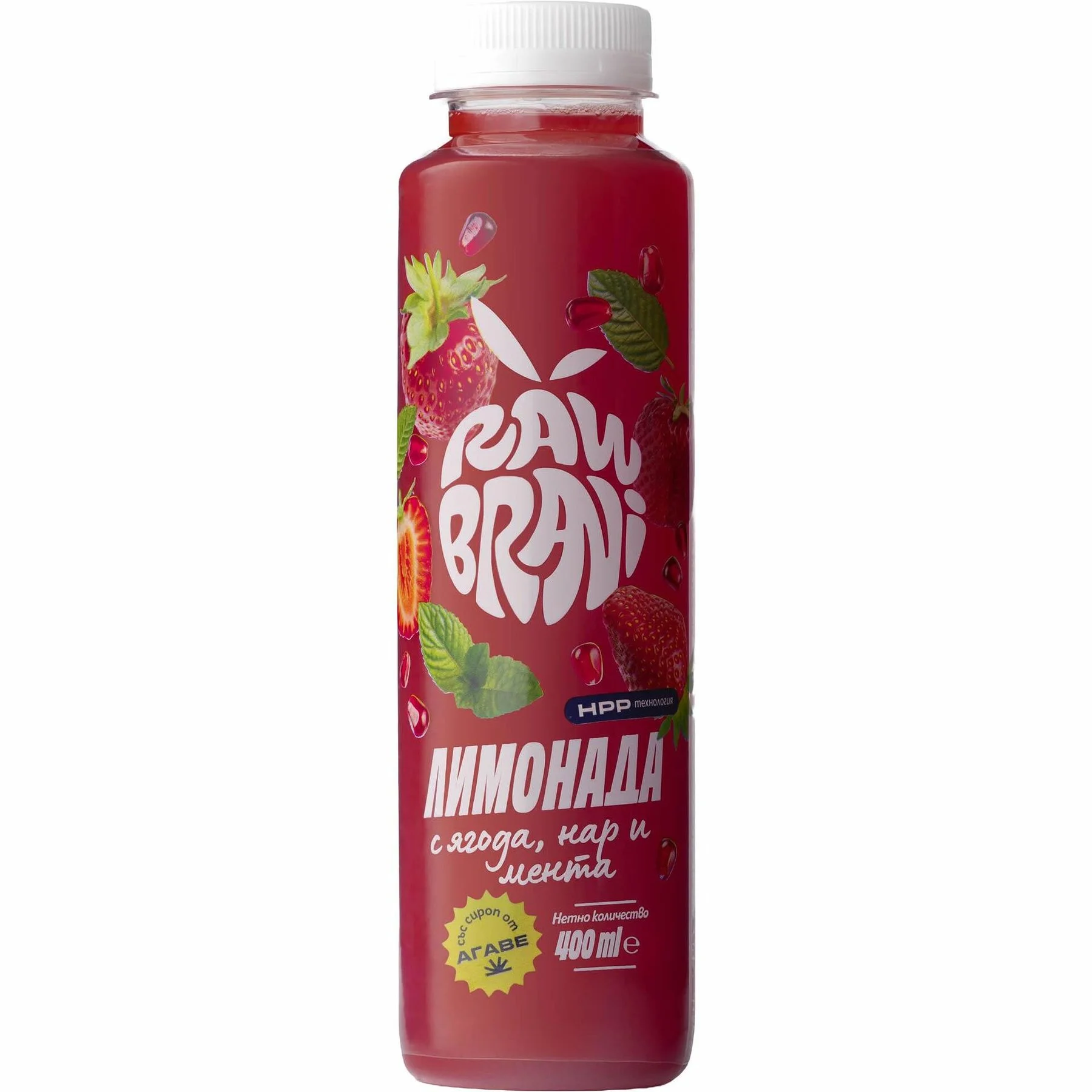 Лимонада Ягода нар и мента 0,400 Raw Brani