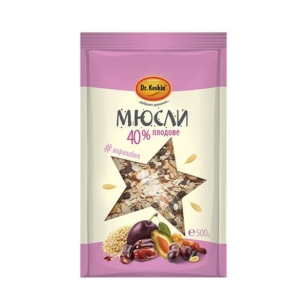 Мюсли екстра 40% плодове 0.500 Биофреш