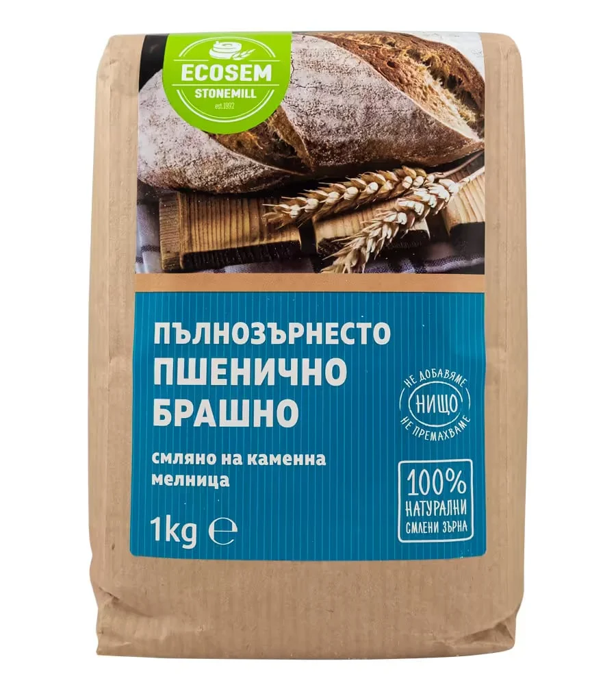 Брашно пшенично пълнозърнесто  1кг. Ecosem