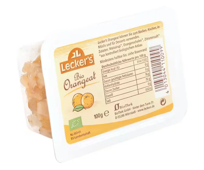 БИО подсладени портокалови корички 0,100 Lecker"s