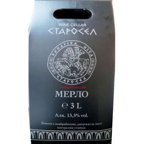 Червено вино Мерло 3 л. Старосел