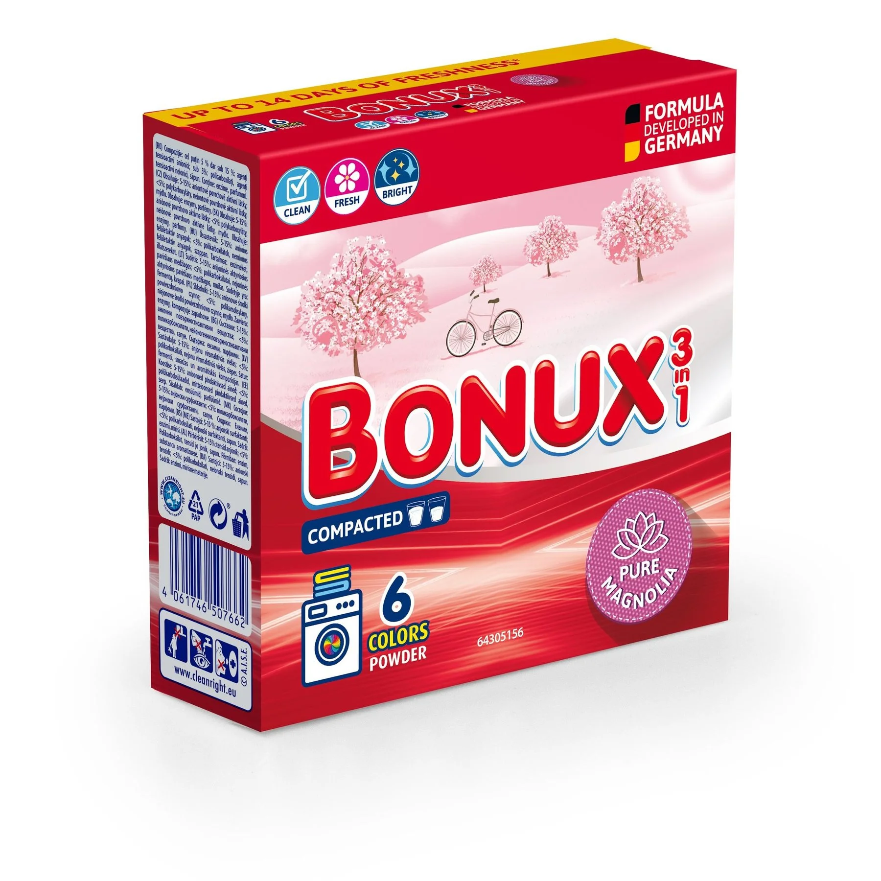 Бонукс прах за пране 6 пранета 0,390 3 в 1Colors Magnolia