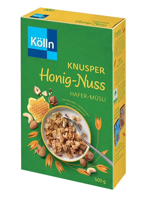 Мюсли крънчи с мед,ядки и овес 0,500 Kolln