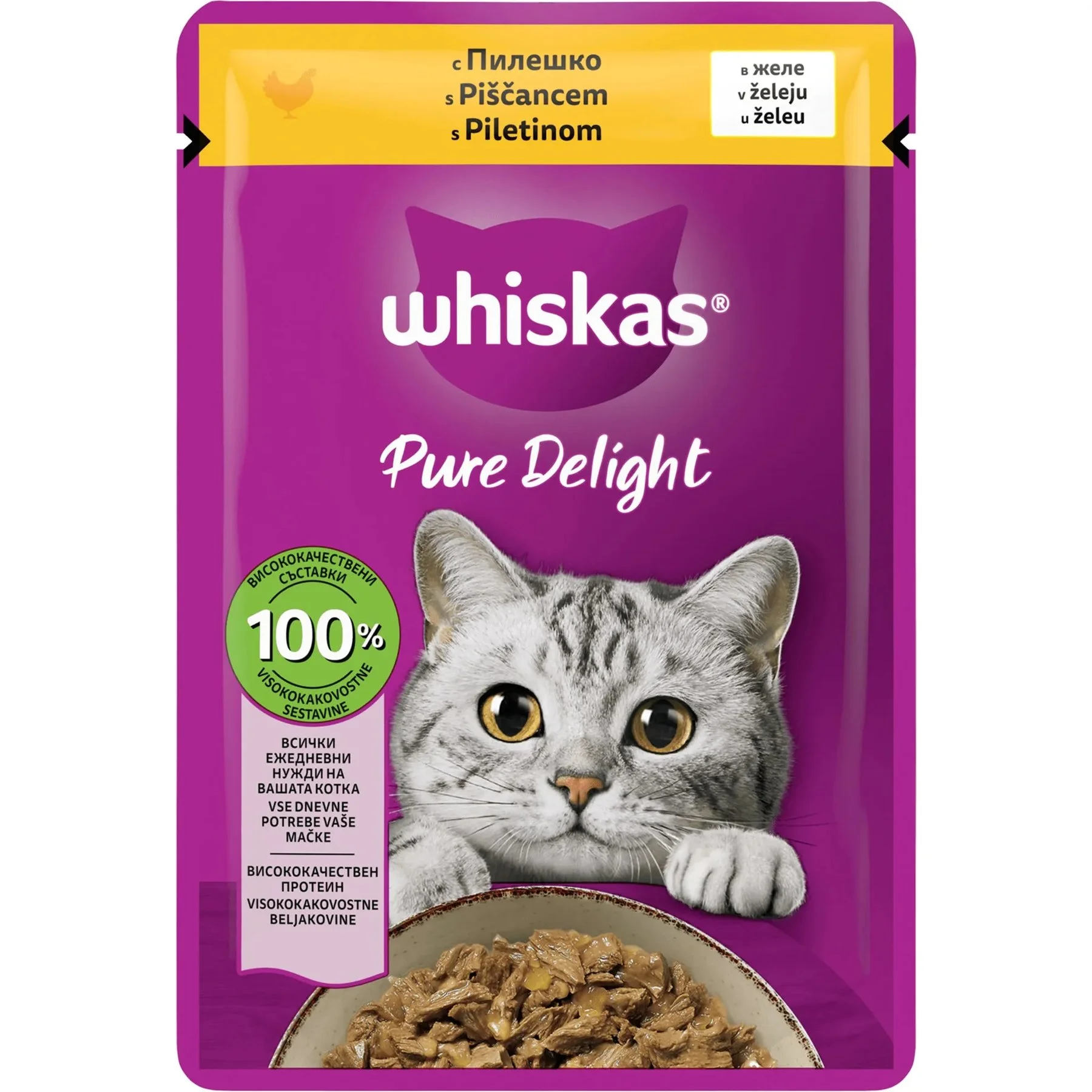 Whiskas пауч Pure Delight Пилешко 0,085