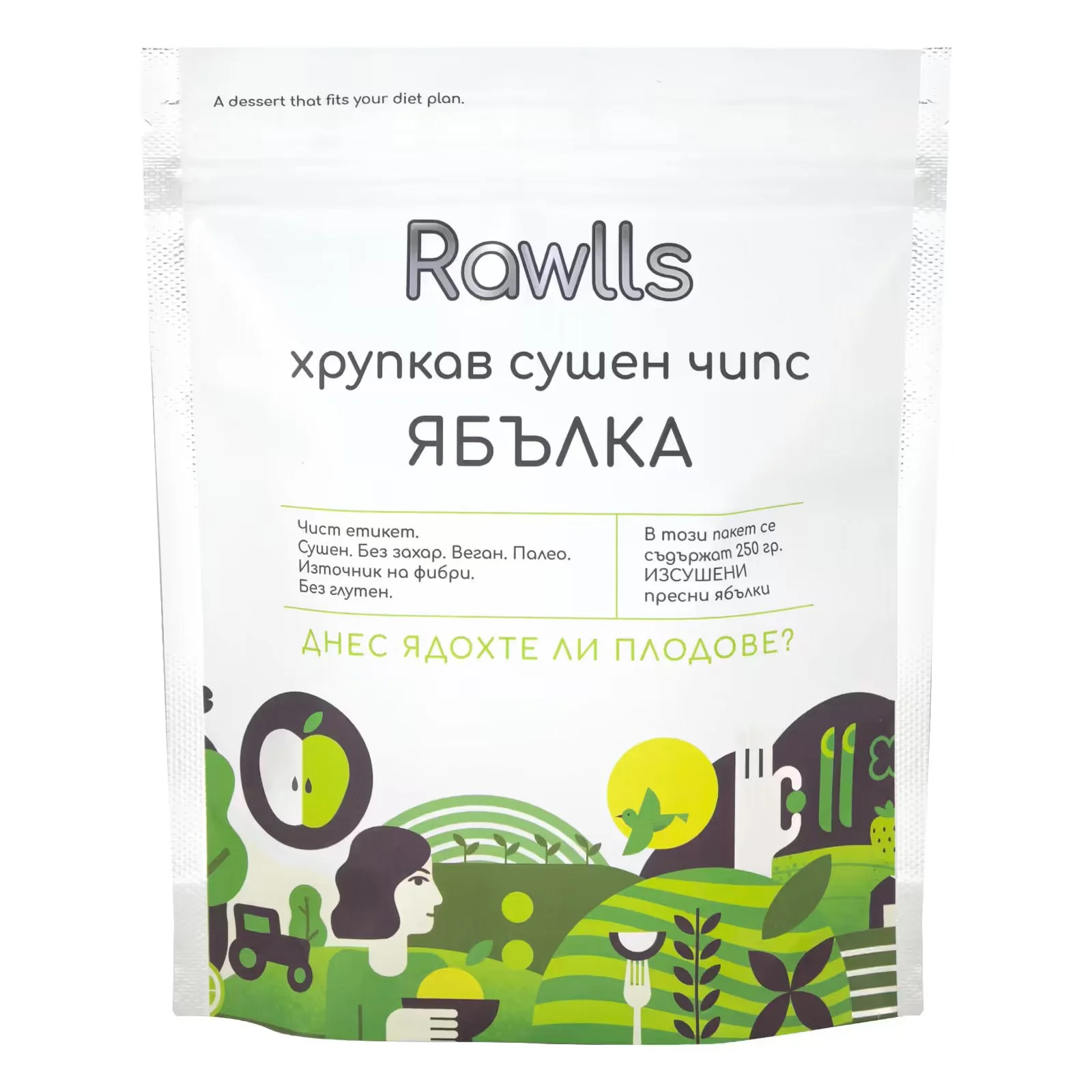 Чипс Rawlls хрупкав сушен ябълка 0,040