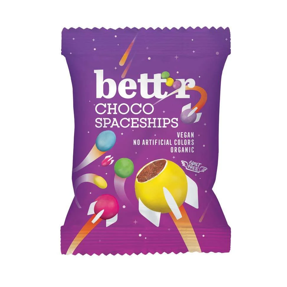 БИО цветни дражета с тъмен шоколад 0,070 Bettr