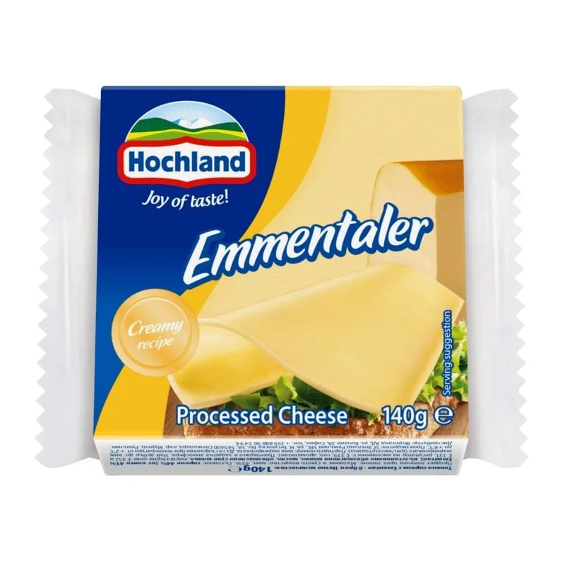 Топено сирене ементал слайс 0,140 Hochland
