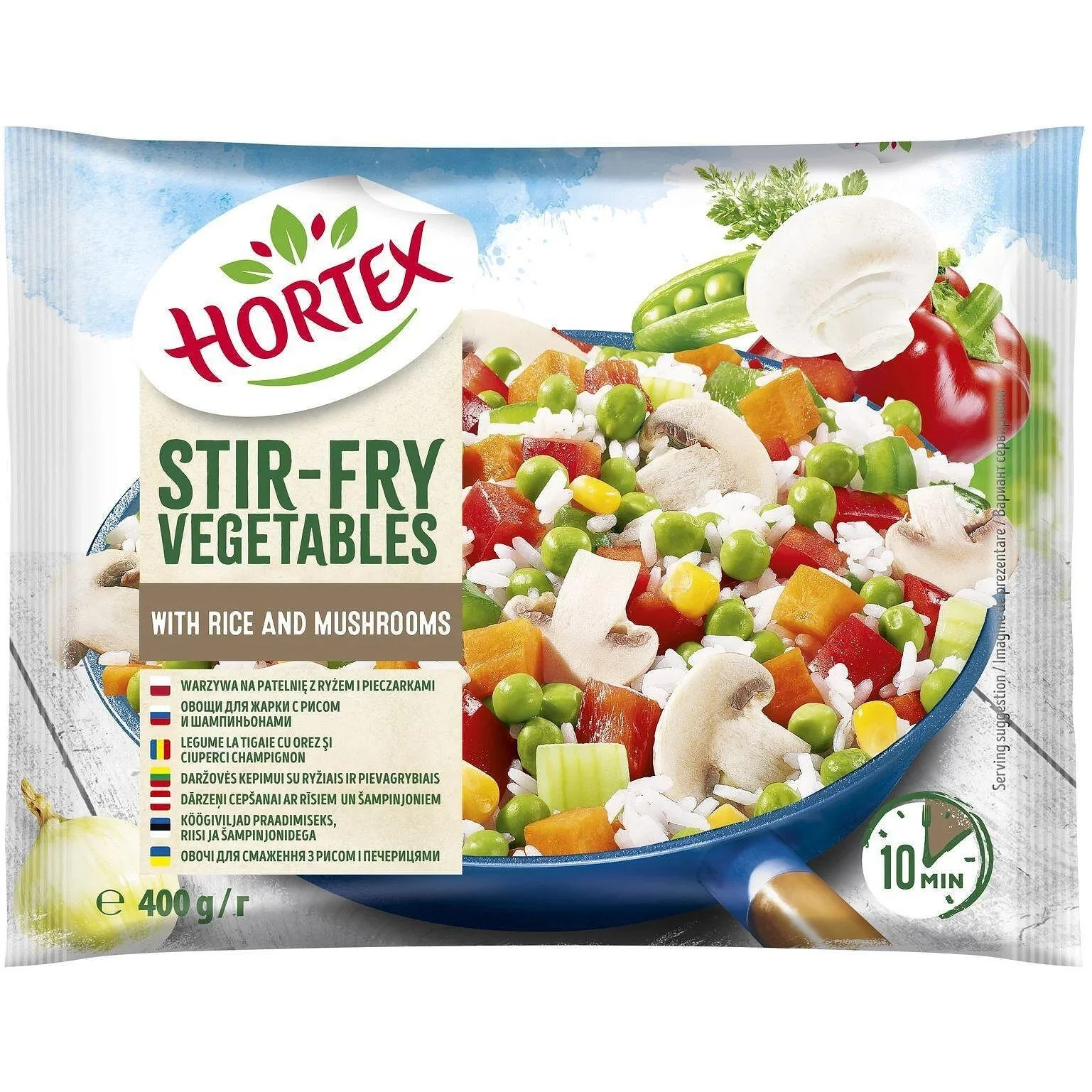Зеленчуци с ориз и гъби 0.400 Hortex замразени