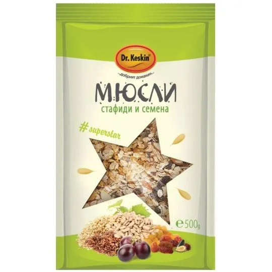 Мюсли семена и стафида 0,500 Биофреш