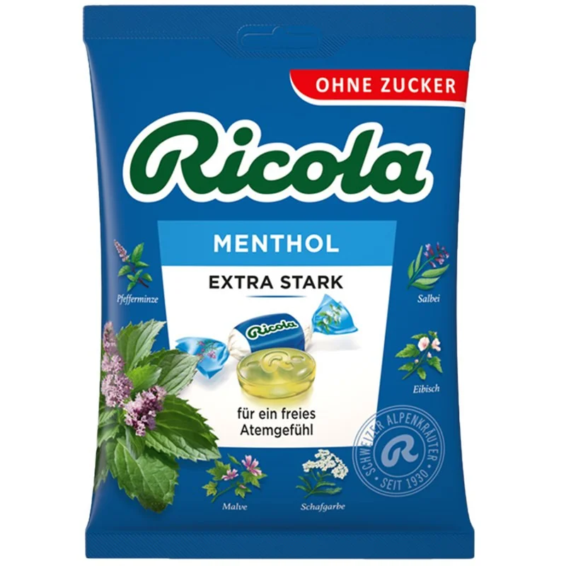 Бонбони Швейцарски билкови Ментол Extra Strong 0,075 Ricola