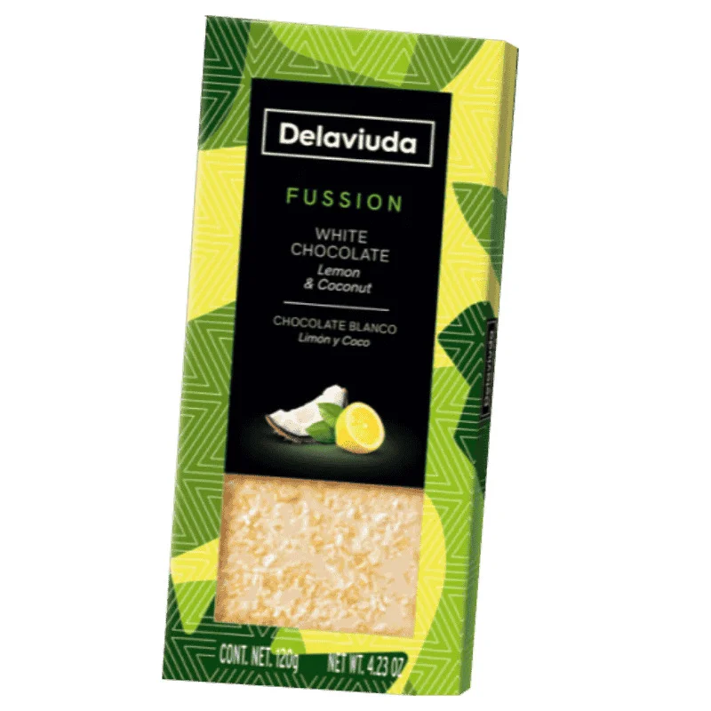 Шоколад бял с лимон и кокос 0.120 Delaviuda