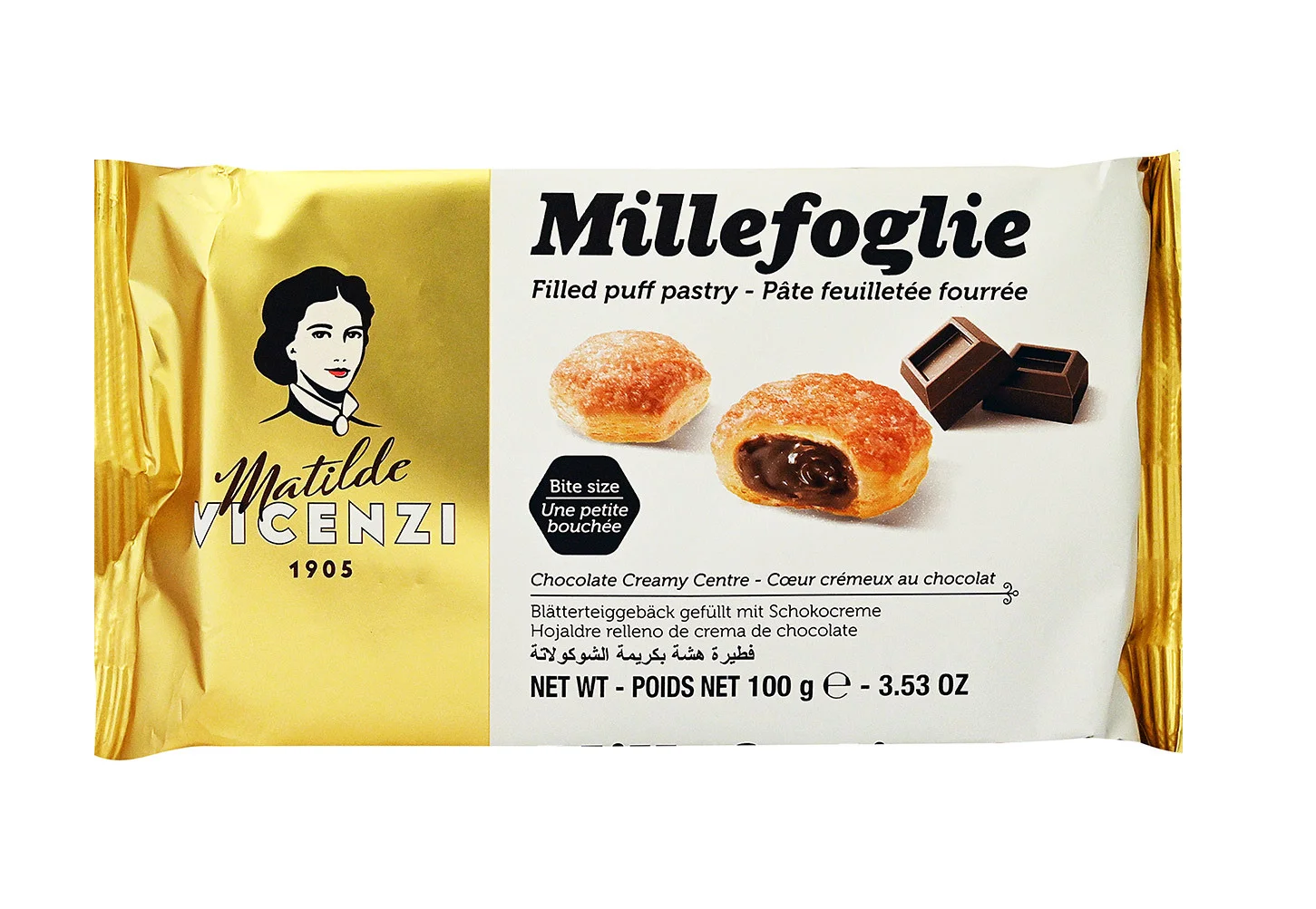Хапки от многолистно тесто Millefoglie с шоколад 0,100 Vicenzi