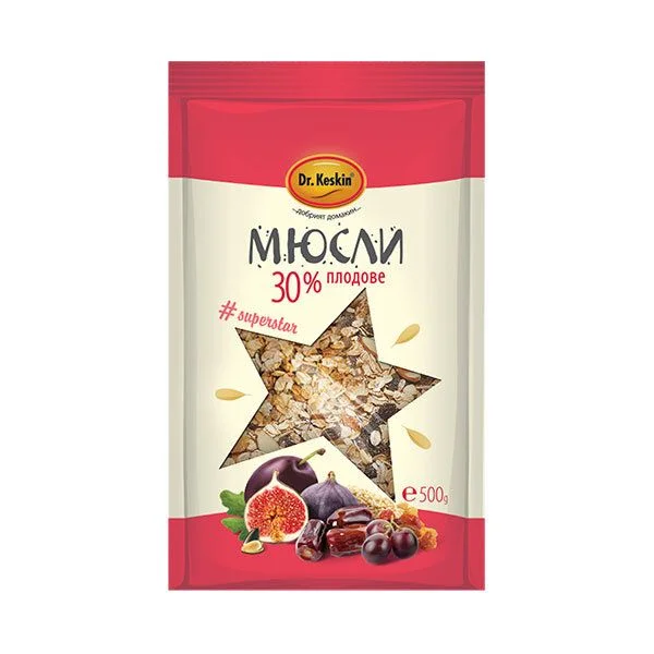 Мюсли лукс 30 % плодове 0.500 Биофреш