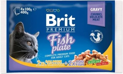 Brit Premium by Nature Cat 4 х 0,100 рибно плато