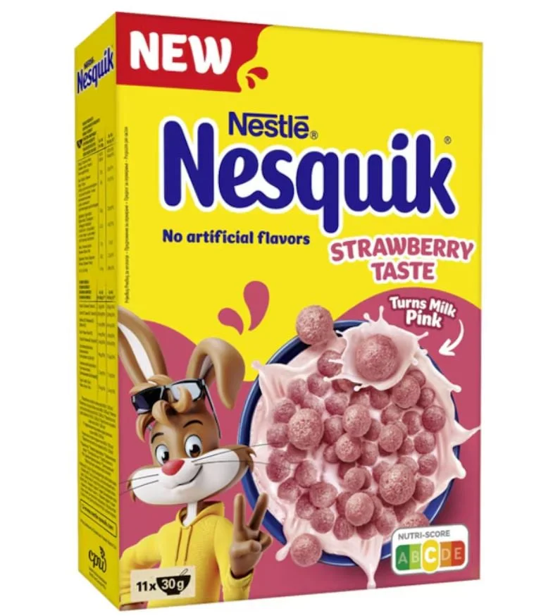 Нестле зърнена закуска Nesquik ягода 0,330