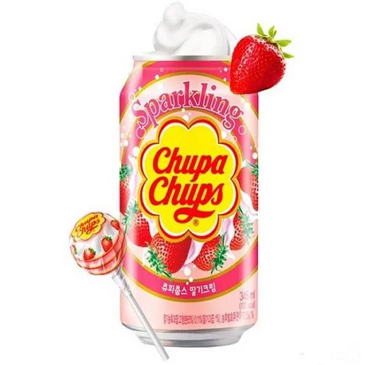 Безалкохолна напитка Chupa Chups 0,345 Ягода и сметана