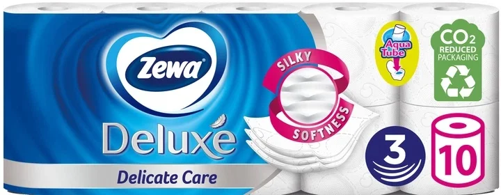 Тоалетна хартия Zewa Делукс 10 бр. Del Care бяла