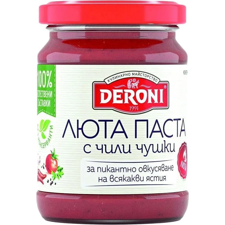 Паста люта с чили чушки 0,210 Дерони