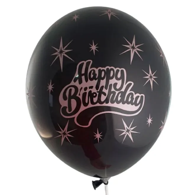 Фолиев балон Happy Birthday 1бр. черен