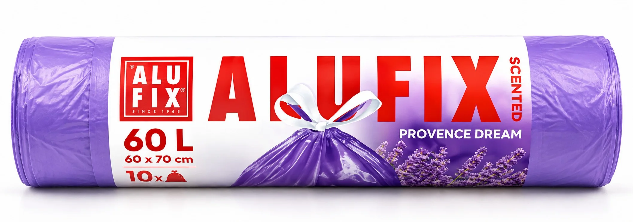 Торби за смет с връзки 60 л. лилави Alufix