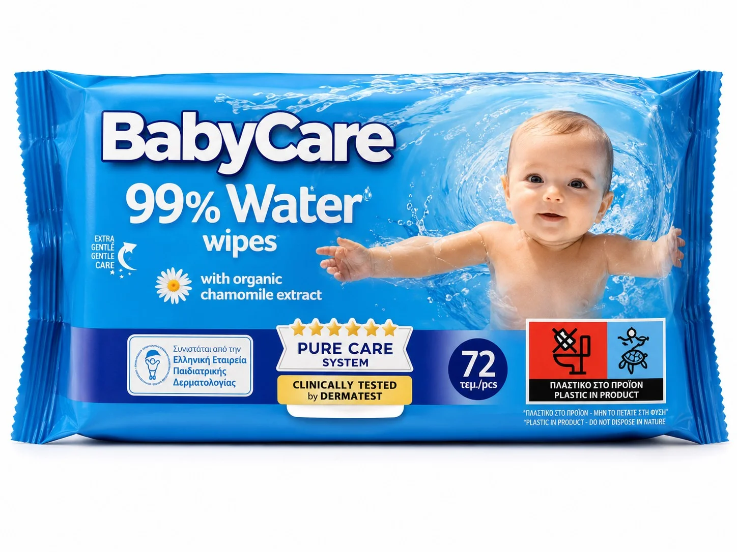 Мокри кърпи 99% Water BabyCare 72бр