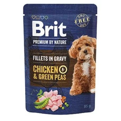 Brit Premium by Nature Dog 0,085 пилешки филета с грах в грейви сос
