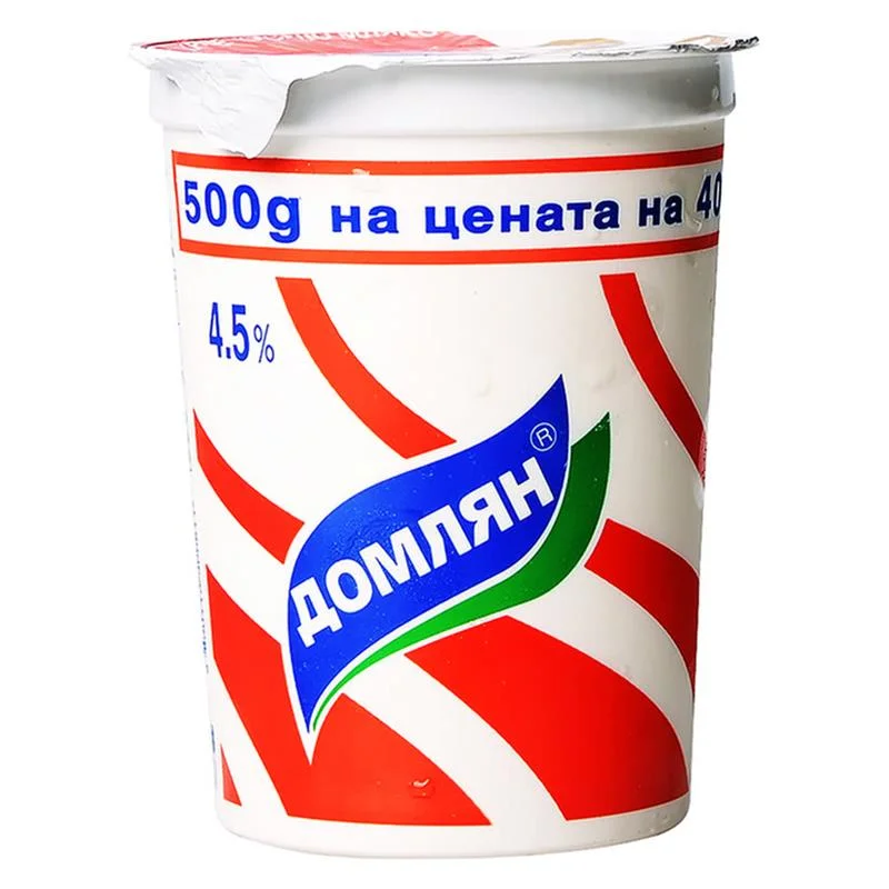 Кисело мляко Домлян 4,5% 0,500