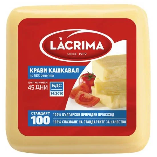 Кашкавал от краве мляко 0,250 Лакрима