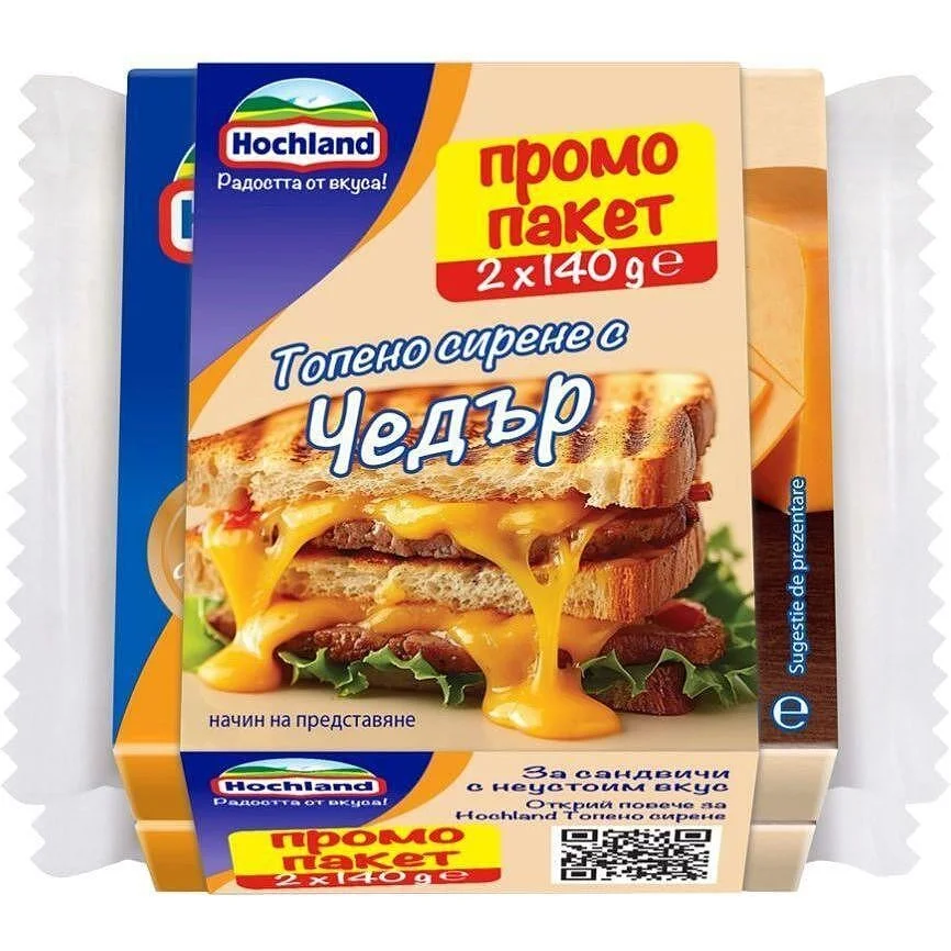 Топено сирене Чедър слайс 0,280 Hochland