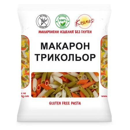 Макарони трикольор без глутен 0,250 Крамас