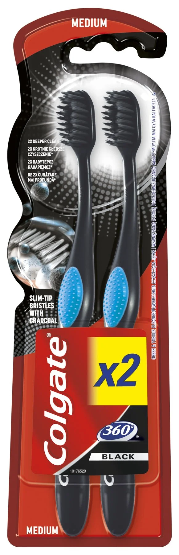 Четка за зъби Колгейт 360 Black 1+1