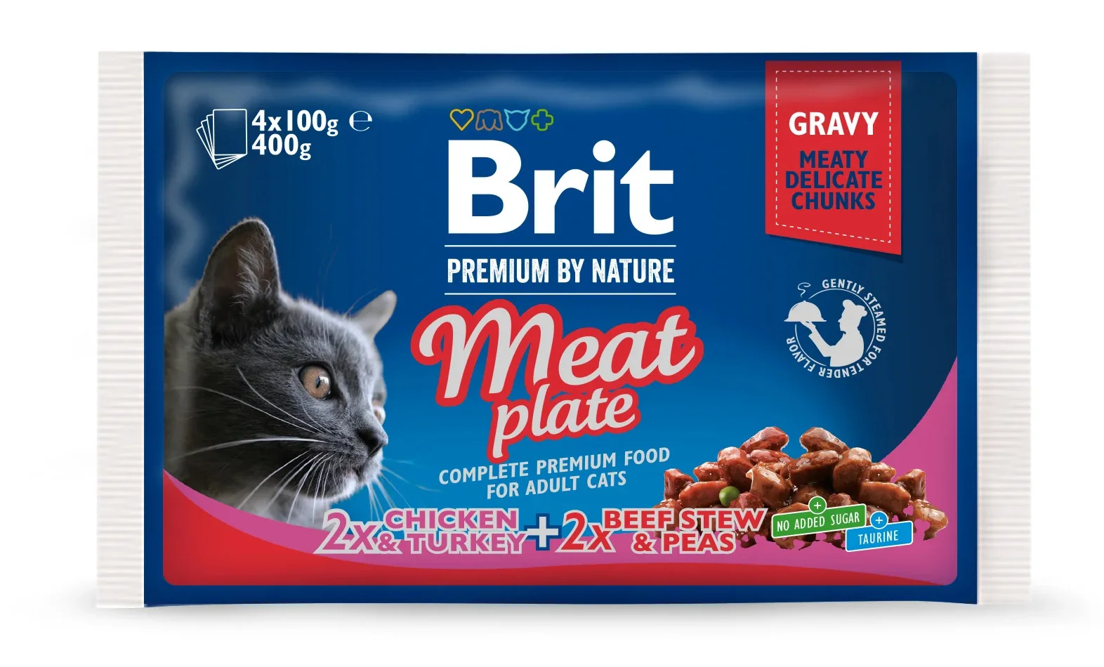 Brit Premium by Nature Cat 4 х 0,100 месно плато