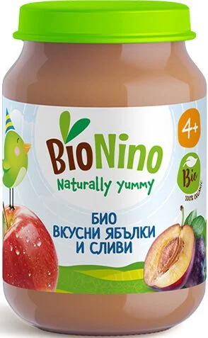 БИО пюре ябълки и сливи 4+ 0,190 BioNino