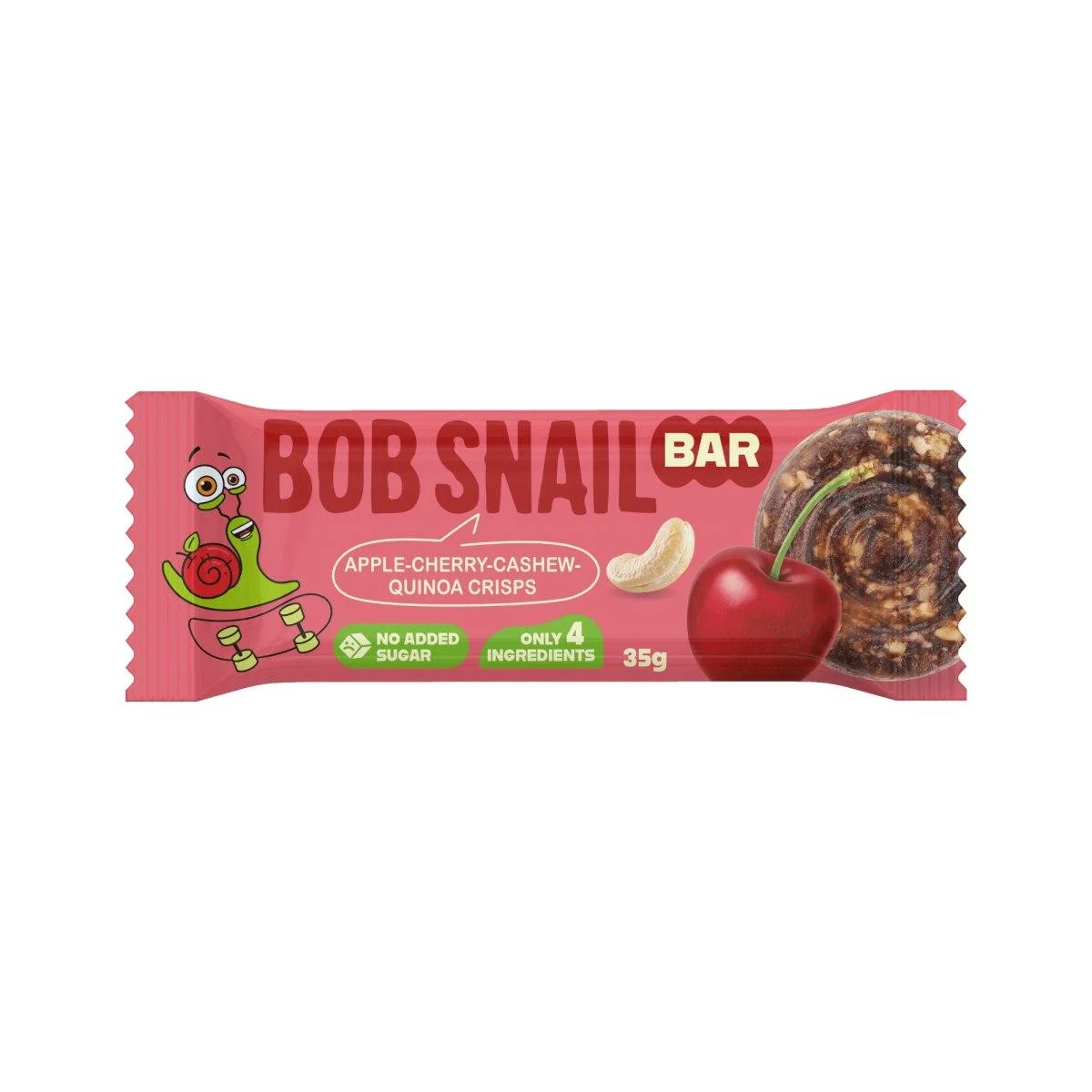 Плодов бар BOB Snail 0,035 киноа, ябълка, вишна, кашу