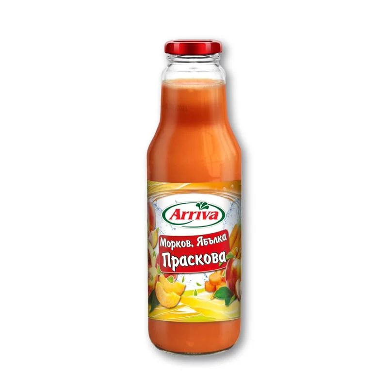 Сок морков, ябълка, праскова 0,750 Arriva